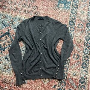 Gray knit beaded cardigan from Zara